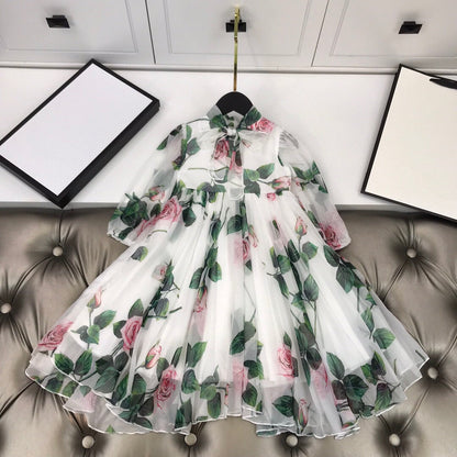 Vestido de alta gama personalizado para niñas para primavera y verano