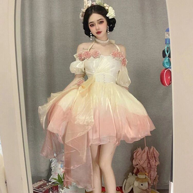 Robe Lolita fleur en trois dimensions sirène douce pour fille