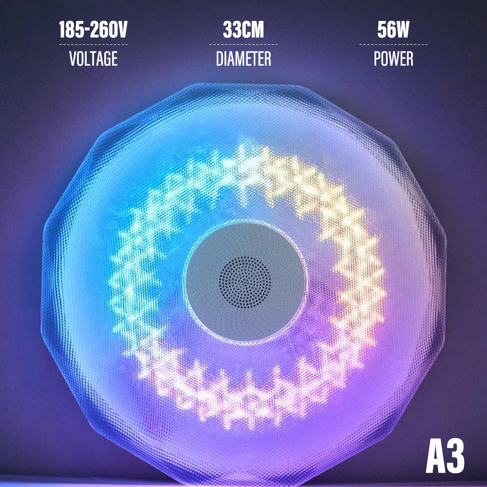 Lámpara de techo Bluetooth inteligente RGB colorida con música