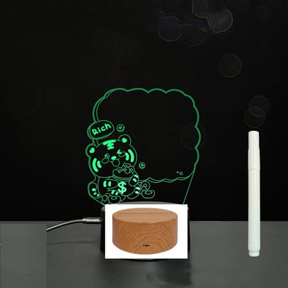 Tableau de messages manuscrits en acrylique 3D avec lumière LED