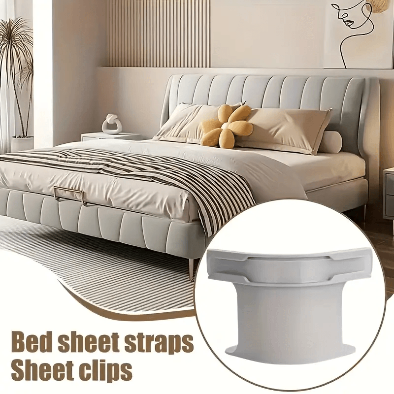 4pcs Bed Sheet Grippers – Non-Slip Mattress Clips & Fasteners