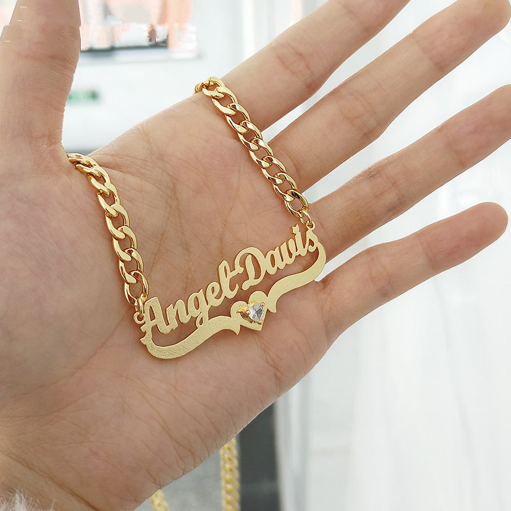 Personalized Name Necklace & Birthstone Set
