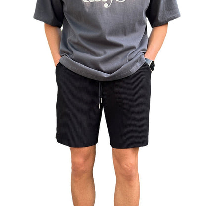 Pleated Draping Fitness Sports Thin Section Versatile Shorts Men's Elastic Breathable Quick-drying Summer Cool Loose Track Pants
