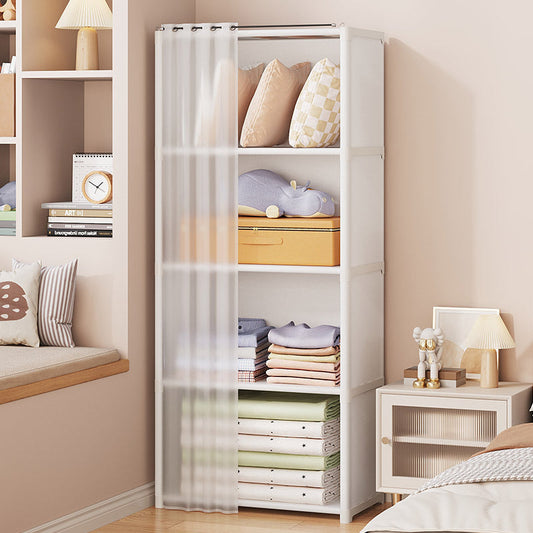 Armario a prueba de polvo, ropero doméstico, gabinete de almacenamiento para dormitorio, casillero combinado, perchero pequeño.