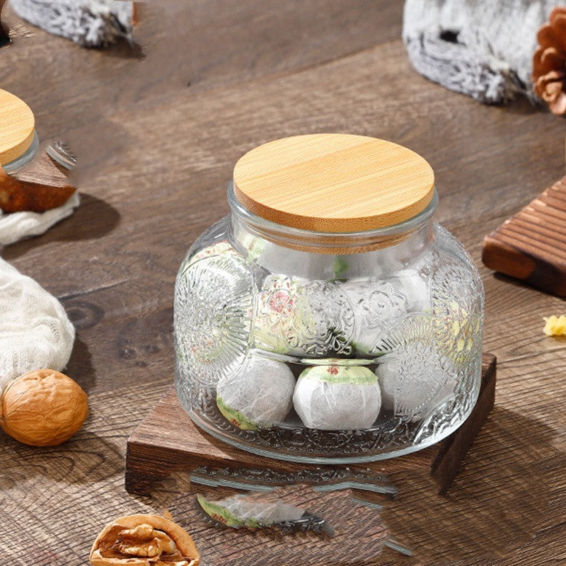 Glass Storage Jar Snack Tea Household Sealed Bottles