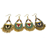 Indian Style Oil Dripping Metal Ball Earrings