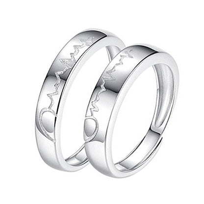 New Product Love Electrocardiogram Ring Love Ripple Ring Simple Japanese And Korean Style For Your Heartbeat Ring Douyin Same Style
