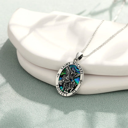 Joyas de plata esterlina, medalla de moneda de San Miguel, colgante, joyas de iones para hombres