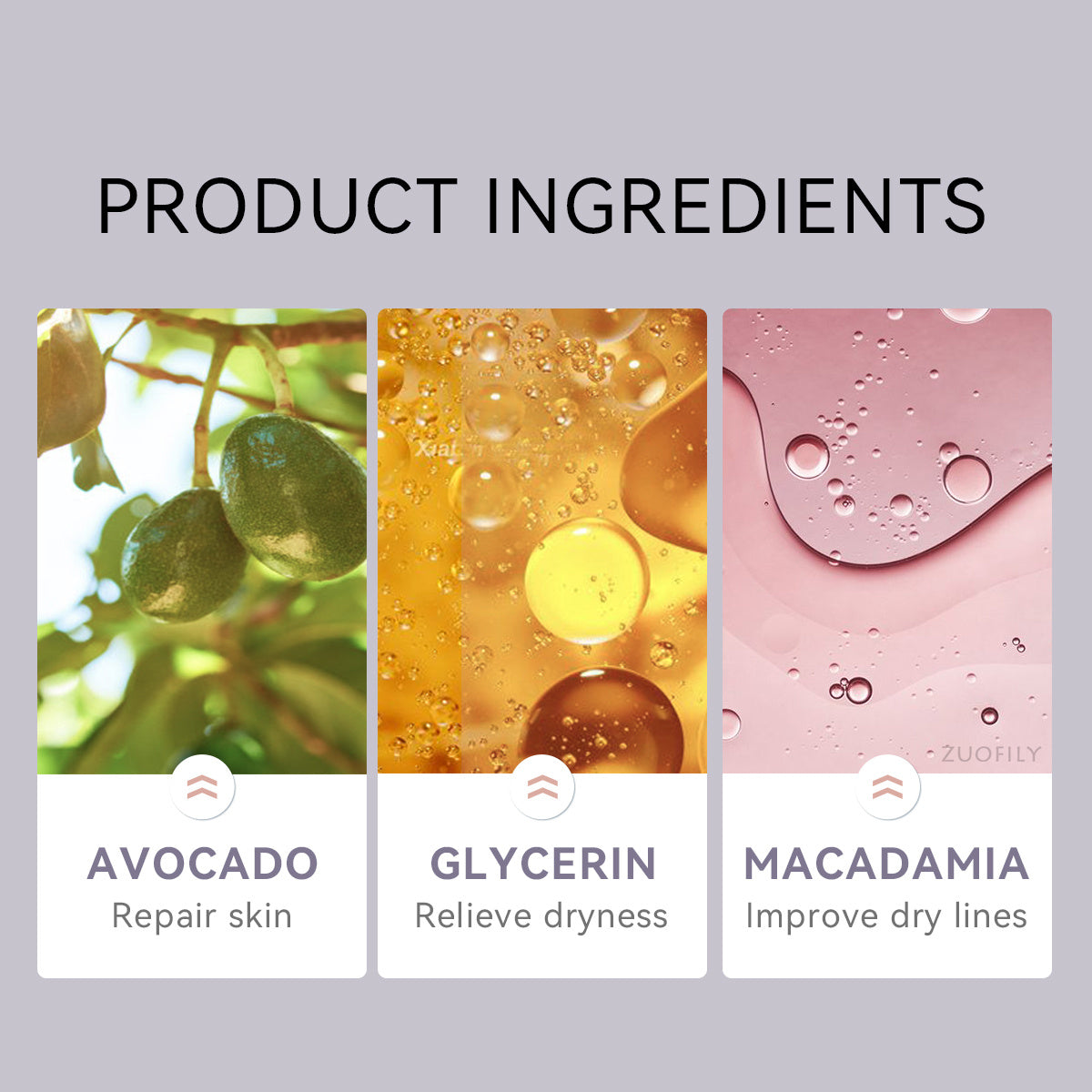 Hydrate la peau, atténue les ridules du visage et du cou, résiste aux rides et éclaircit le teint.