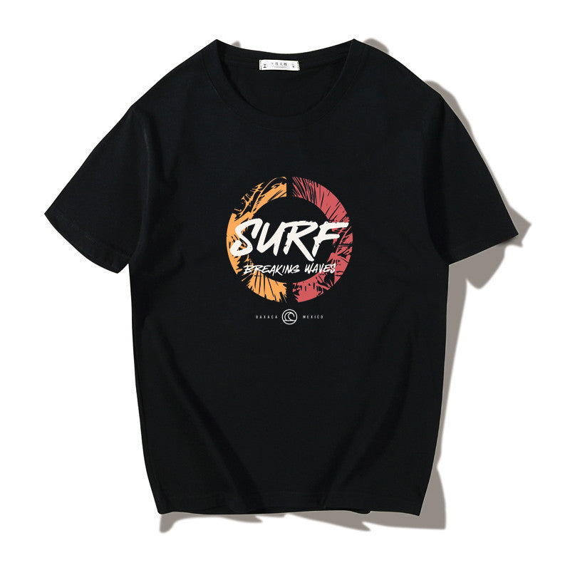 Japanese Harbor Style Men's Cotton T-Shirt – Loose Print Crew Neck | S–5XL