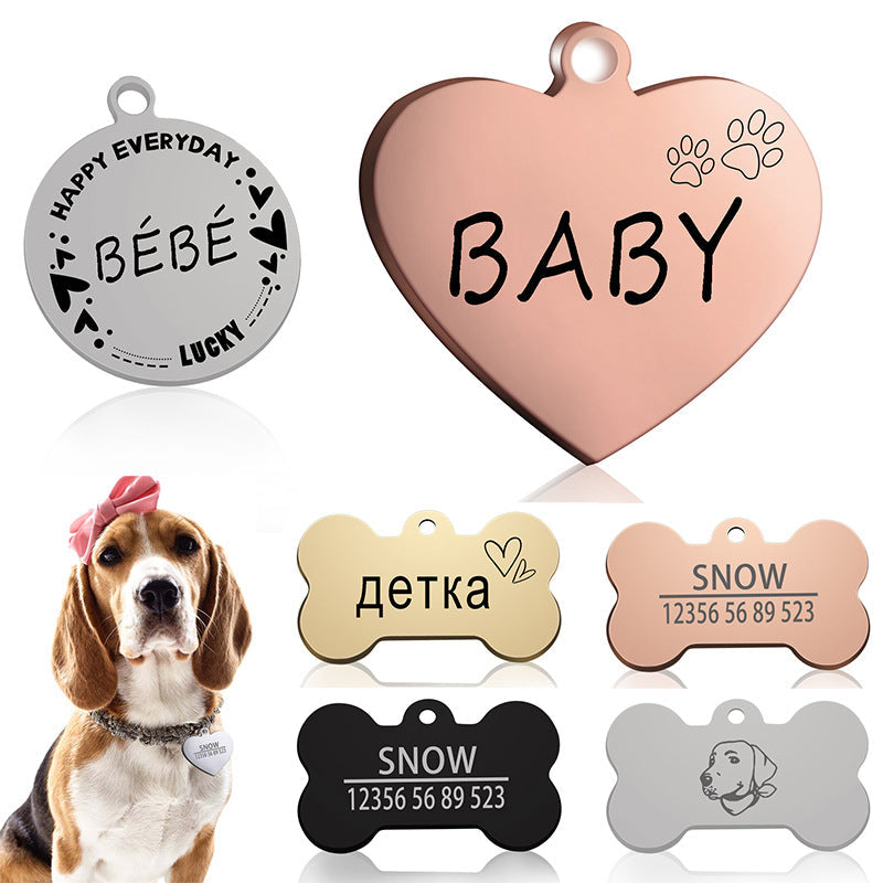 Colgante Personalizado Grabado con Etiqueta de Identificación para Perro y Gato