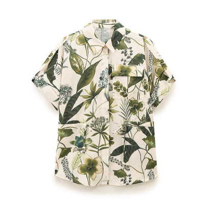 Casual Print Top Printing Straight-leg Pants
