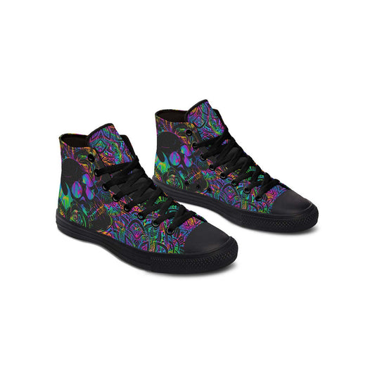 Chaussures montantes en toile imprimées pour couple