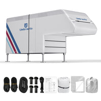 Umbrauto Truck Camper Cover for  Slide-in Campers ¨C 300D Oxford Waterproof RV Cover, Silver-Coated, All-Weather Protection with Windproof Straps & Air Vents