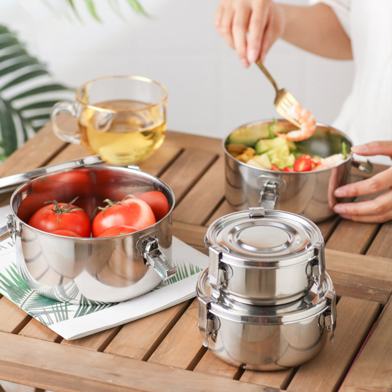 Boîte à déjeuner grande capacité en acier inoxydable de qualité alimentaire avec couvercle, joint épaissi