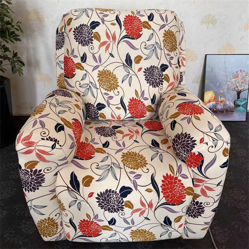 Housse de fauteuil inclinable tout compris en tissu imprimé extensible, 1 place