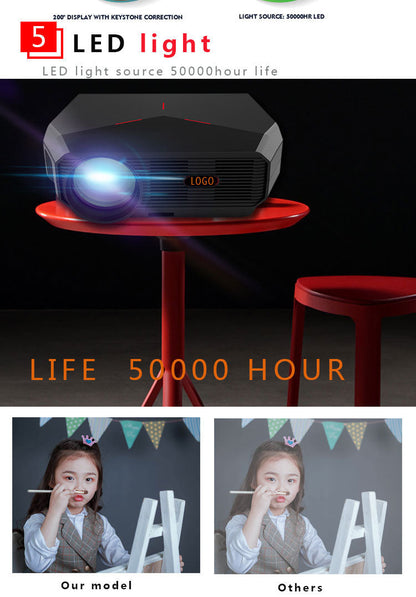 Mini vidéoprojecteur portable 1080P HD pour la maison, connexion vocale WiFi sans fil pour téléphone portable
