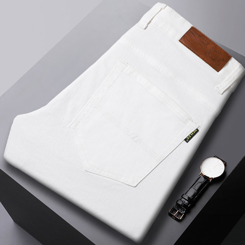Jean décontracté taille mi-haute stretch slim tout-assorti