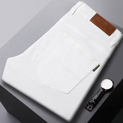 Jean décontracté taille mi-haute stretch slim tout-assorti