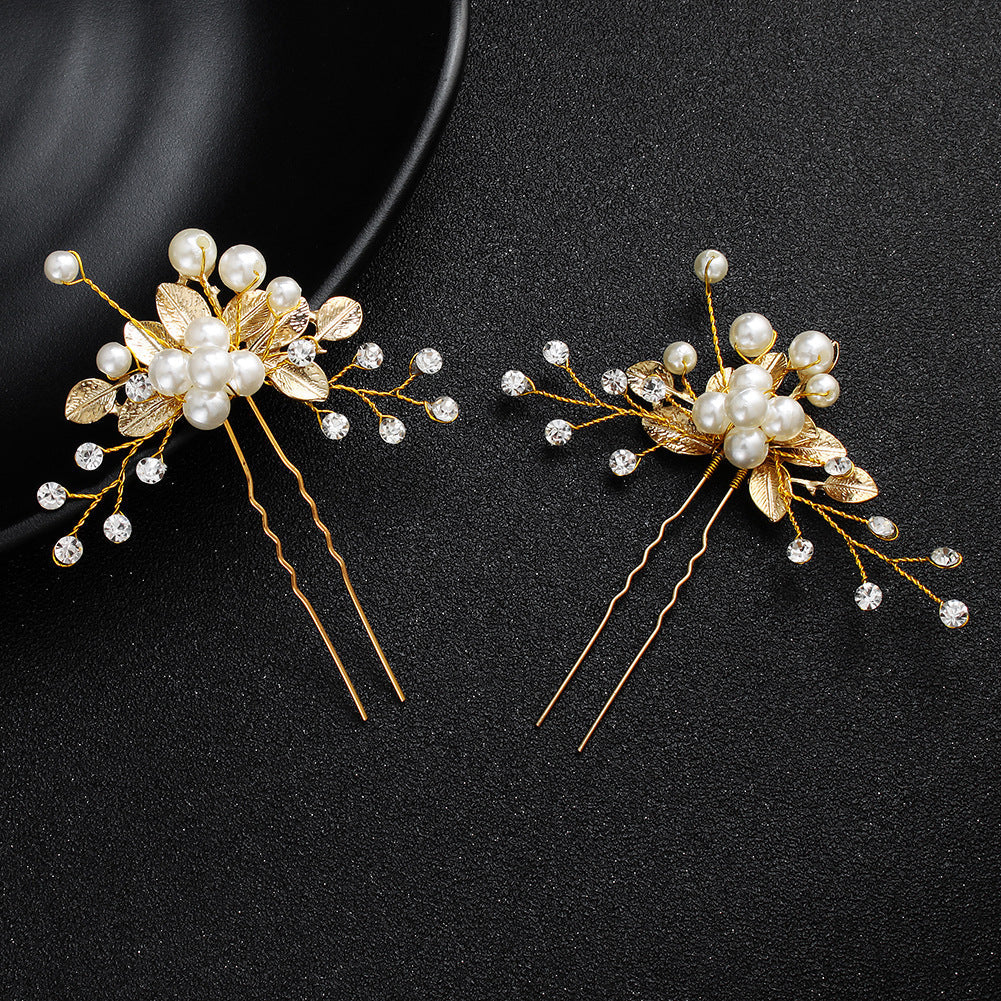 Coiffe de mariée bijoux faits main perle en forme de U fleur de tête épingle à cheveux