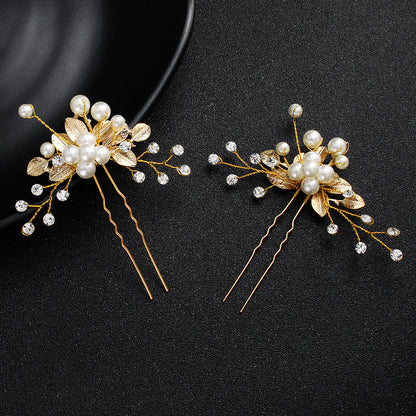 Coiffe de mariée bijoux faits main perle en forme de U fleur de tête épingle à cheveux
