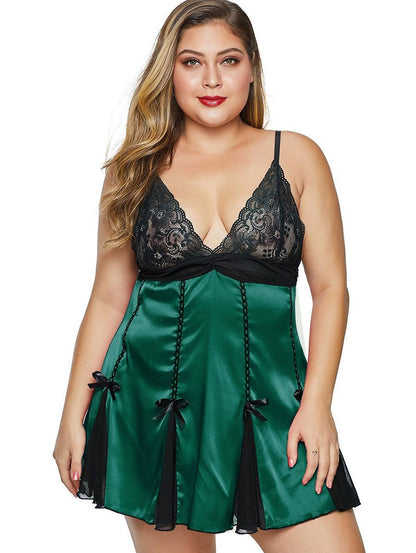 Sexy RED Plus size FOR WOMEN lace suspender nighty skirt