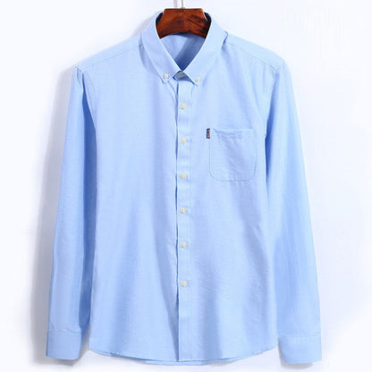 NAVY BLUE  New All Season Plus Size Oxford Shirt Men's long sleeve Shirt