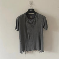 Damaged Neck lace Reworked Washed Short Sleeves