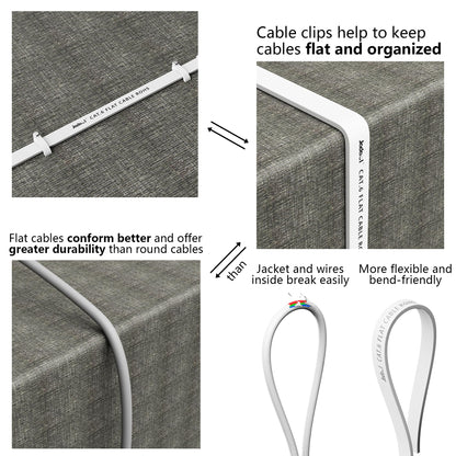 6 Ethernet Cable 50 Ft, 10Gbps Support Cat8 Cat7 Network, Flat Rj45 Lan Patch Ca