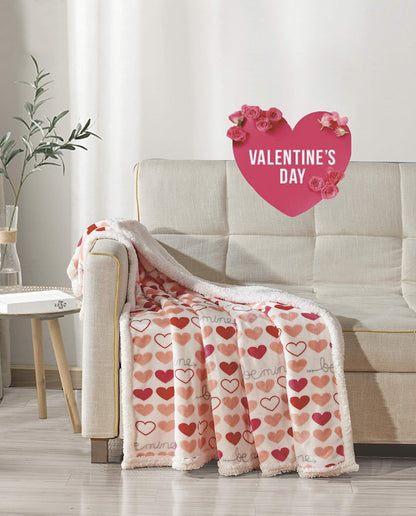 FAITH, HOPE, LOVE HOME DÉCOR Heart Throw Blanket – Ultra Soft Microplush 50"x60" | Cozy Love Theme Gift for Couch, Bed, Travel | Washable