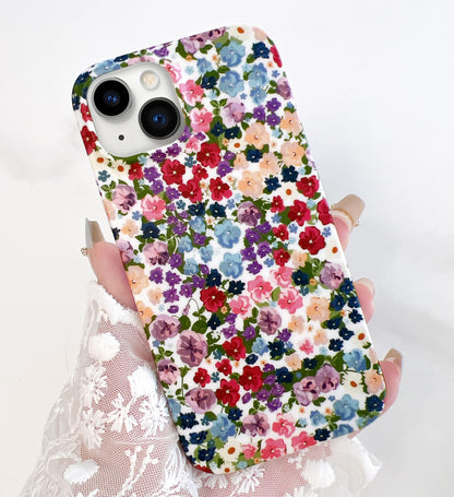 iPhone 14/13 6.1" Flower Case for Women - Soft Matte TPU Cover with Elegant