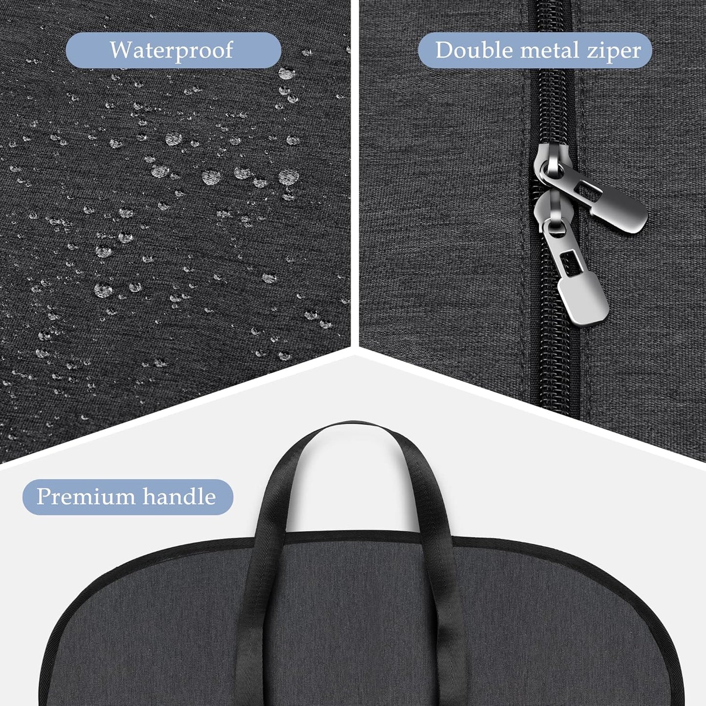 Waterproof Foldable Garment Bag Oxford Travel Suit Cover with Pocket