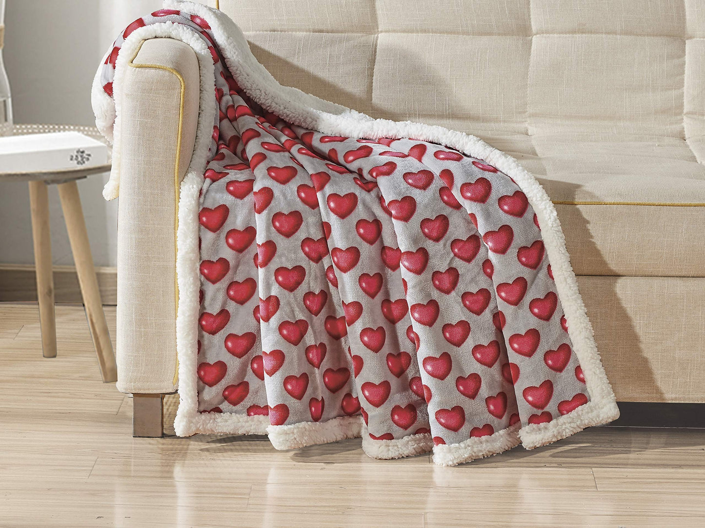 FAITH, HOPE, LOVE HOME DÉCOR Heart Throw Blanket – Ultra Soft Microplush 50"x60" | Cozy Love Theme Gift for Couch, Bed, Travel | Washable
