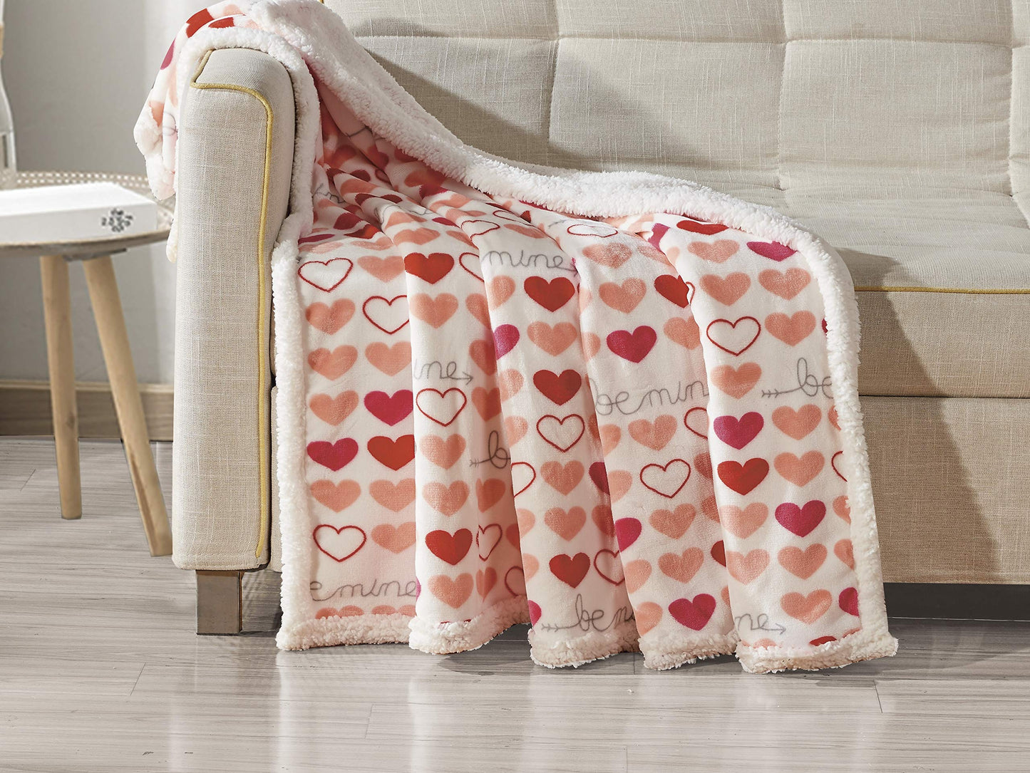 FAITH, HOPE, LOVE HOME DÉCOR Heart Throw Blanket – Ultra Soft Microplush 50"x60" | Cozy Love Theme Gift for Couch, Bed, Travel | Washable