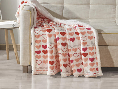 FAITH, HOPE, LOVE HOME DÉCOR Heart Throw Blanket – Ultra Soft Microplush 50"x60" | Cozy Love Theme Gift for Couch, Bed, Travel | Washable