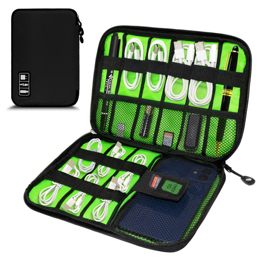 Electronics Organizer Bag — Portable Cable Cord Organizer Pouch for Chargers & A