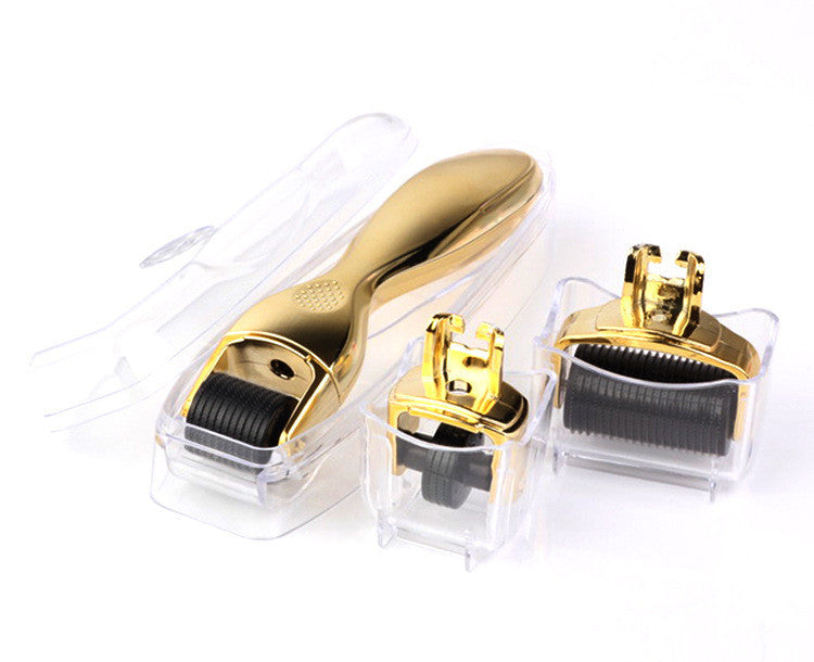 Rouleau à micro-aiguilles pour le visage en cuir Rouleau à micro-aiguilles Set de micro-aiguilles