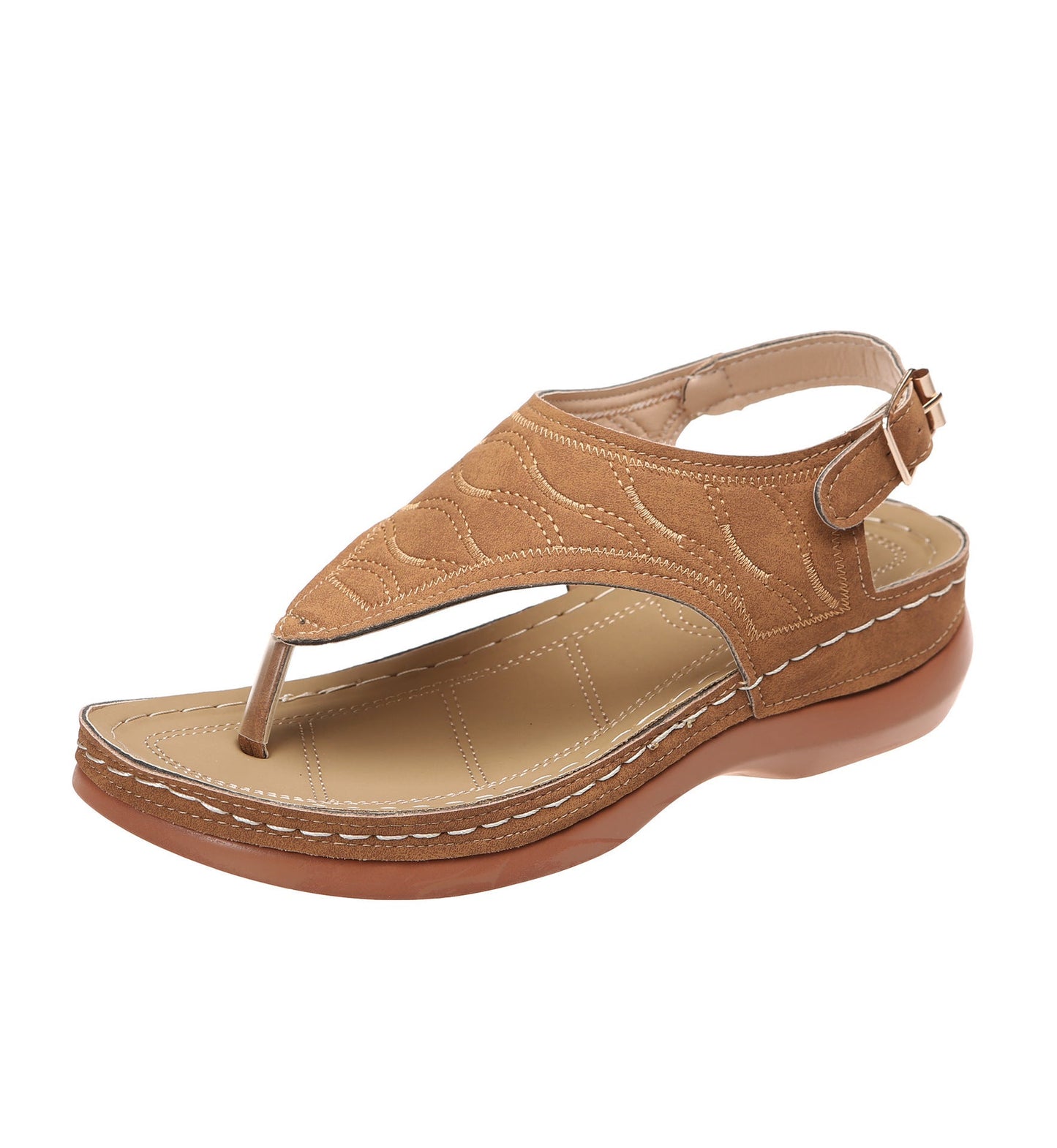 Chaussures d'été Sandales romaines rétro à clip pour femmes avec boucle à la cheville