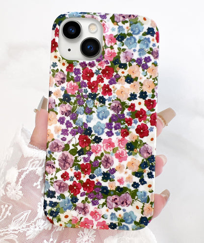 iPhone 14/13 6.1" Flower Case for Women - Soft Matte TPU Cover with Elegant