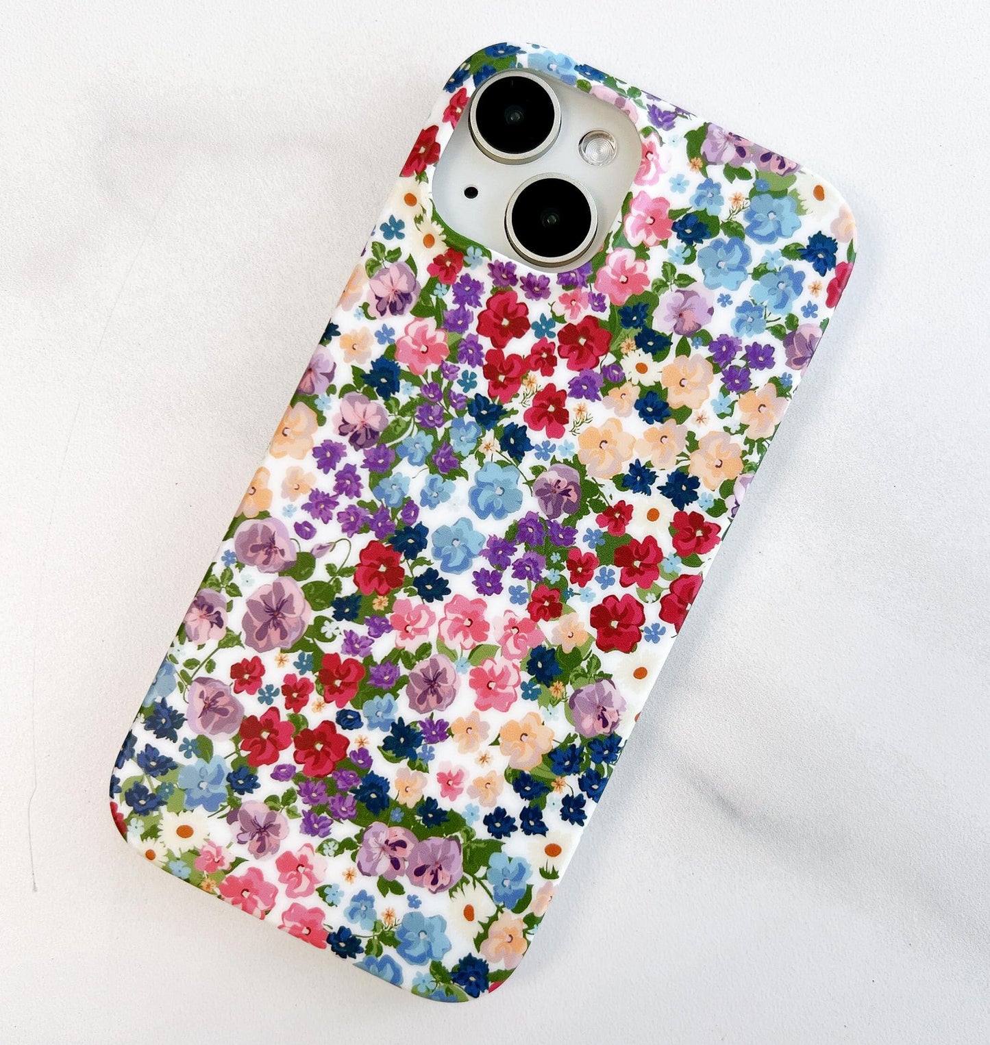 iPhone 14/13 6.1" Flower Case for Women - Soft Matte TPU Cover with Elegant