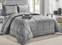 Decor&More Home Essentials 8 Piece Embossed Stripe Bed in a Bag