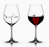 Verres à vin rouge avec requin à l'intérieur Verres à pied en verre transparent sans plomb pour la maison, le bar, les fêtes HFing