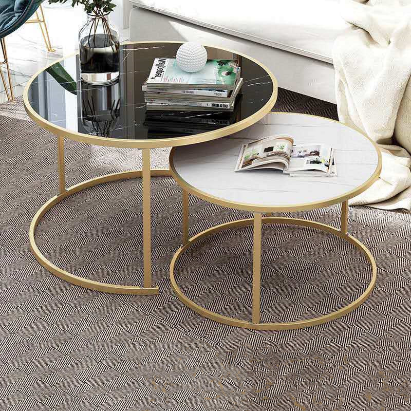 Table basse ronde combinée pour canapé de hall