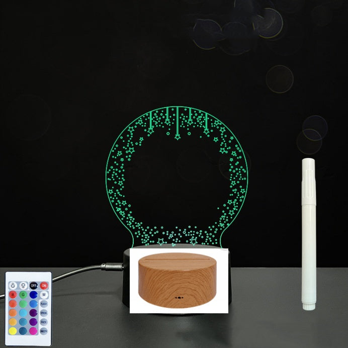 Tableau de messages manuscrits en acrylique 3D avec lumière LED