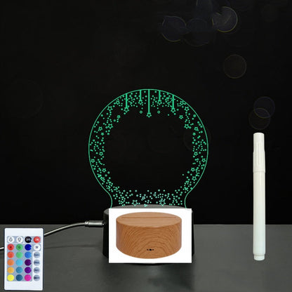 Tableau de messages manuscrits en acrylique 3D avec lumière LED