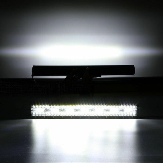 Luces LED de tira para automóvil, barra de trabajo de tres filas, luz superior para vehículo todoterreno