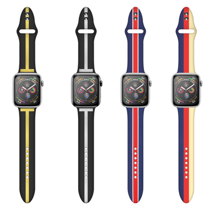 BRACELET DE MONTRE EN SILICONE RAYÉ