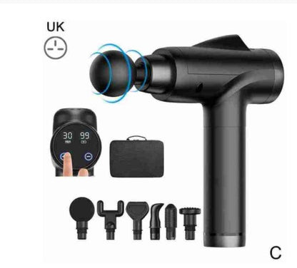 Pistolet de massage LCD pour fasciite, amincissant, relaxant les muscles du corps, du dos, massage profond des épaules, des tissus, des pieds, du cou, vibration Le K6J0