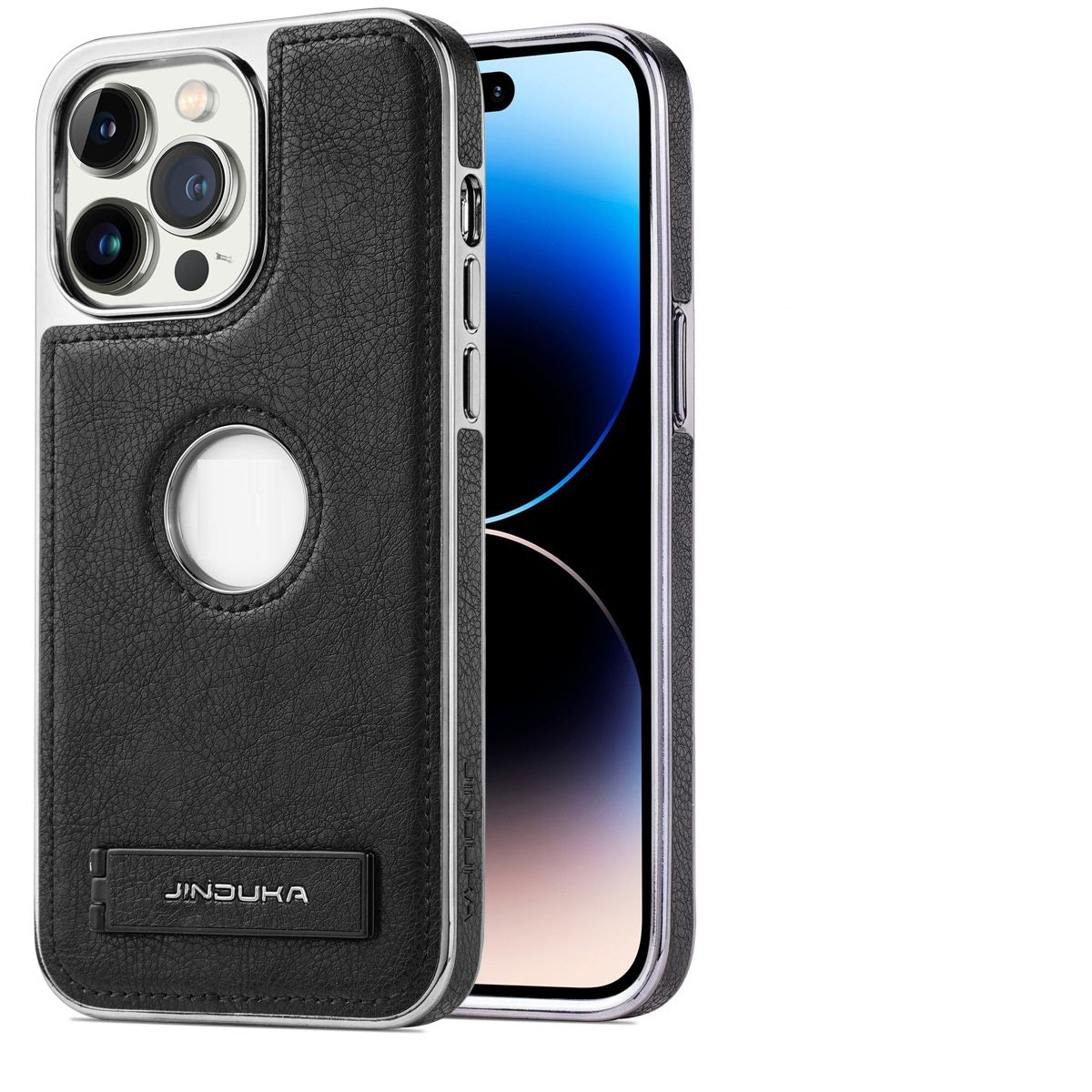 All-Inclusive Faux Leather Kickstand iPhone Case – Drop-Resistant Bracket Shell | iPhone 11–14