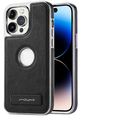 All-Inclusive Faux Leather Kickstand iPhone Case – Drop-Resistant Bracket Shell | iPhone 11–14